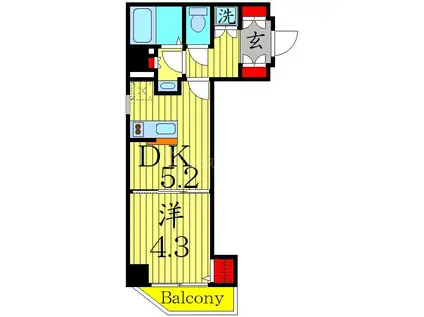 CRACIA本所吾妻橋(1DK/7階)の間取り写真