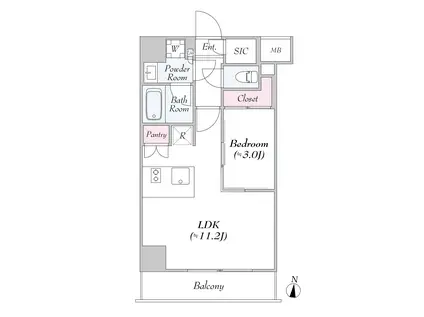 LOG板橋区役所前(1LDK/7階)の間取り写真