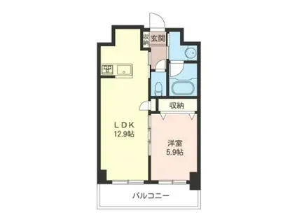 アネモス横浜(1LDK/4階)の間取り写真