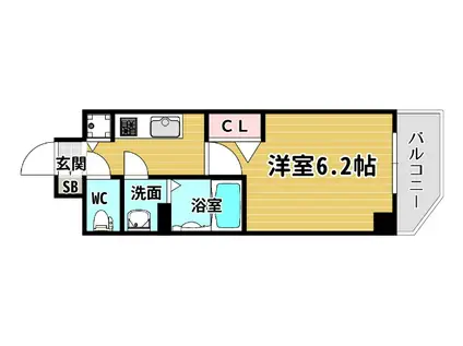 プレサンス北堀江(1K/9階)の間取り写真