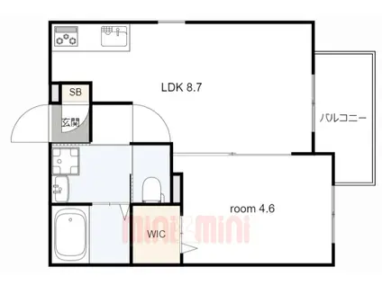 HEBEL MAISON 三宮(1DK/1階)の間取り写真
