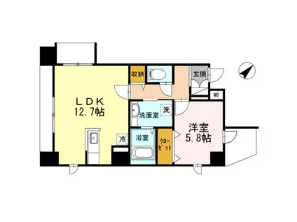 ベルグ桜ヶ丘(1LDK/5階)の間取り写真