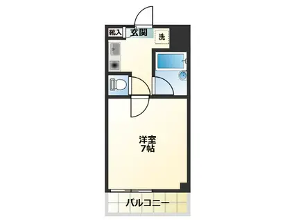 アーバンオルム府中(1K/1階)の間取り写真