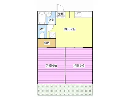 ザ・サナルONE(2DK/2階)の間取り写真