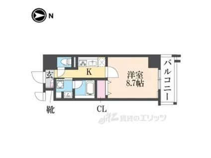 LAVILLA-1930-(1K/8階)の間取り写真