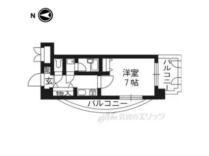 ライオンズマンション四条堀川(1K/3階)の間取り写真