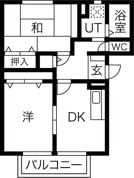 グリーンハイツA棟(2DK/2階)の間取り写真