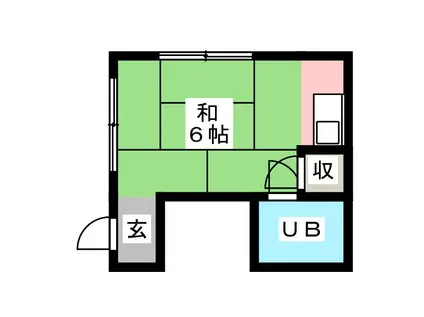 カテリーナ千早(ワンルーム/1階)の間取り写真