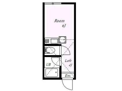 ユナイト小机パティオ・デ・コルドバ(ワンルーム/1階)の間取り写真