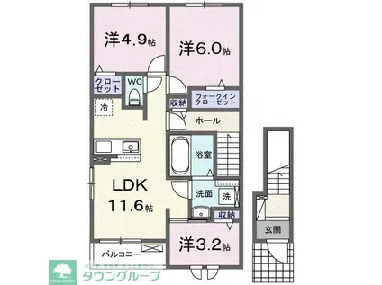 シェル クレール II(3LDK/2階)の間取り写真
