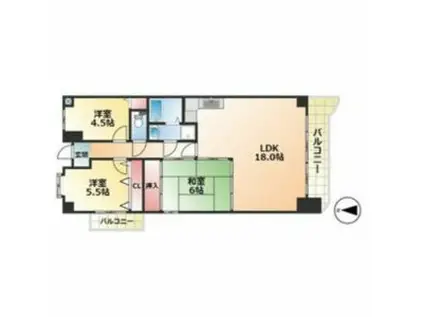 アメニティ雁道(3LDK/6階)の間取り写真