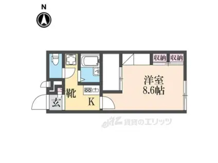 レオパレス旭町(1K/2階)の間取り写真