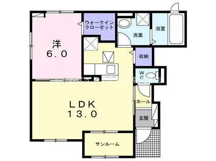 シャ ブロン(1LDK/1階)の間取り写真
