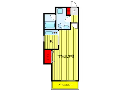 スパシエルクス赤羽(1K/4階)の間取り写真