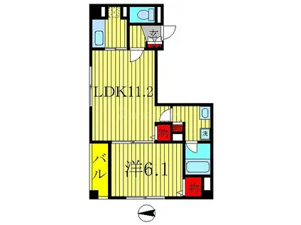アンジェリークトキワI(1LDK/4階)の間取り写真