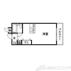 エルボスクII(1K/3階)の間取り写真