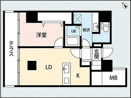 ザ・パーク1番堀(1LDK/5階)の間取り写真