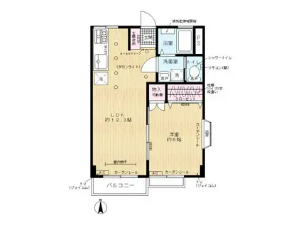 サンヒルズ氷川(1LDK/2階)の間取り写真