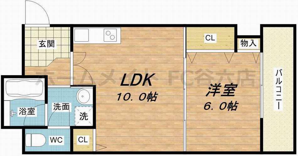 グレイス今里(1LDK/4階)の間取り写真