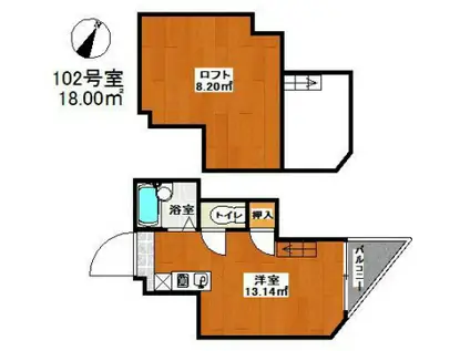 マキシム大橋ヒルズ(ワンルーム/1階)の間取り写真