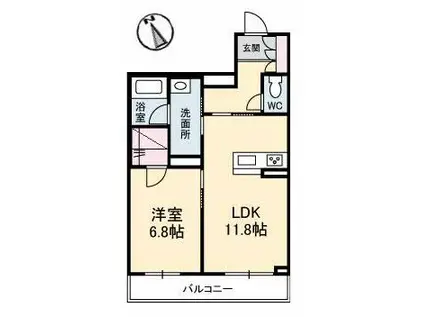リーストソフィア(1LDK/2階)の間取り写真