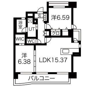 パラシオン西新(2LDK/8階)の間取り写真