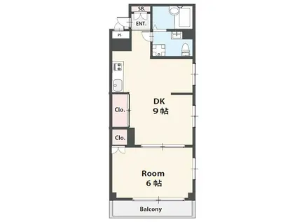 ハイム甚(1DK/1階)の間取り写真