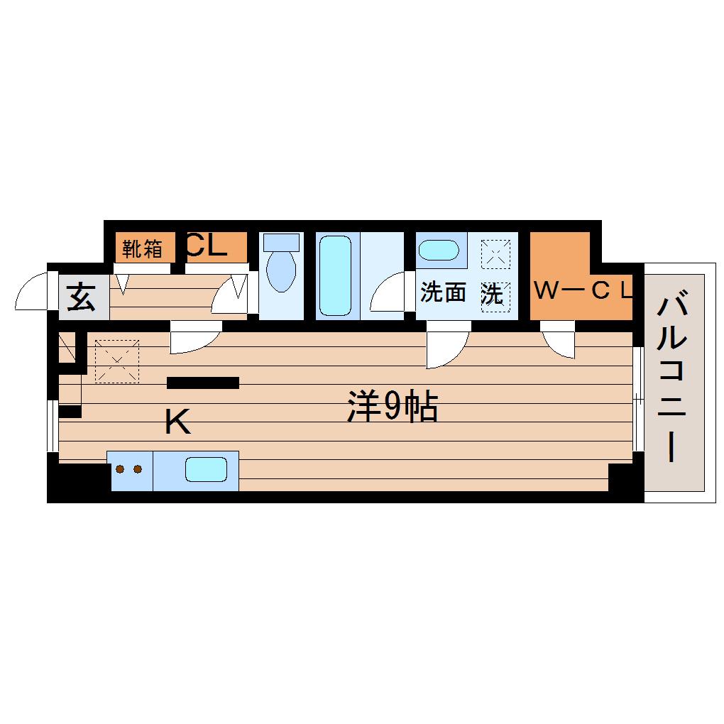 フィオーレ北山(1K/1階)の間取り写真