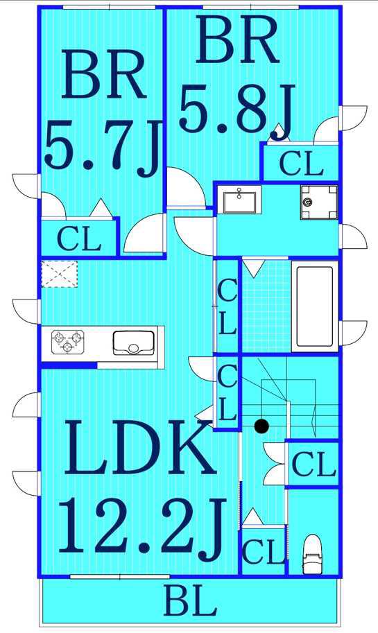ヴェルデュール(2LDK/2階)の間取り写真