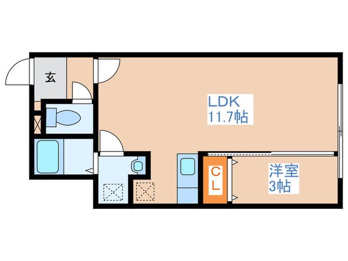 HS311(1LDK/1階)の間取り写真