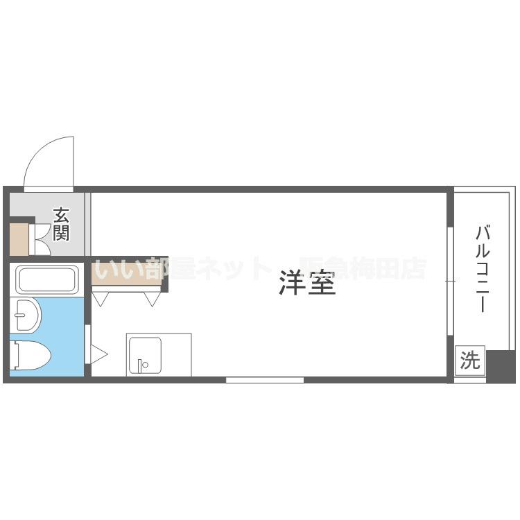 ファインクレスト江坂(ワンルーム/5階)の間取り写真