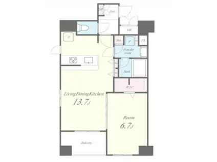 AVENIR東麻布 アヴェニール東麻布(1LDK/4階)の間取り写真