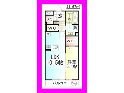 DL リヴェール湘南(1LDK/3階)の間取り写真