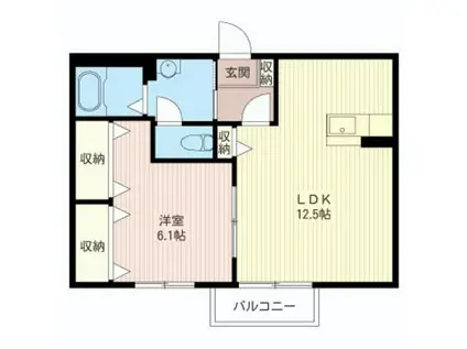 ヴァンベール(1LDK/2階)の間取り写真
