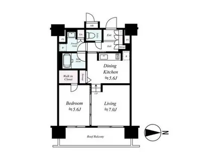 CASSIA錦糸町(1LDK/4階)の間取り写真