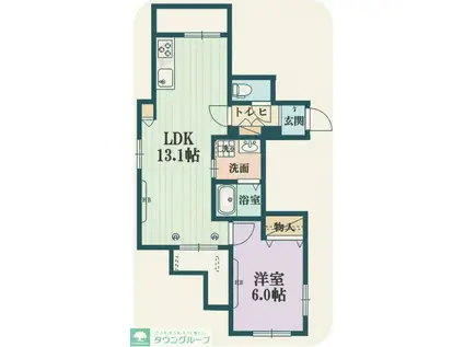 LIBERTY AKEBONO(1LDK/1階)の間取り写真