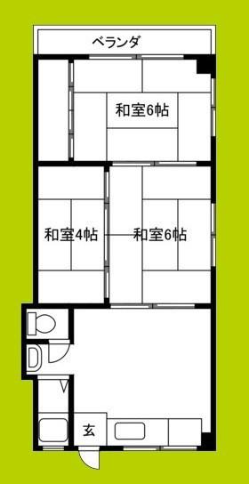 姫島パークマンション(3DK/3階)の間取り写真