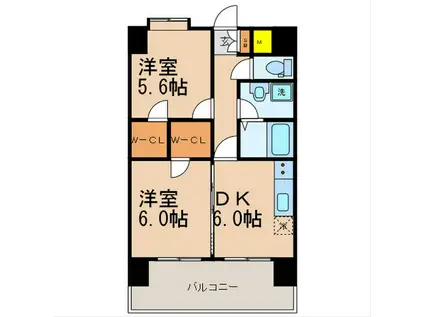 フェリス・スクエア(2DK/4階)の間取り写真