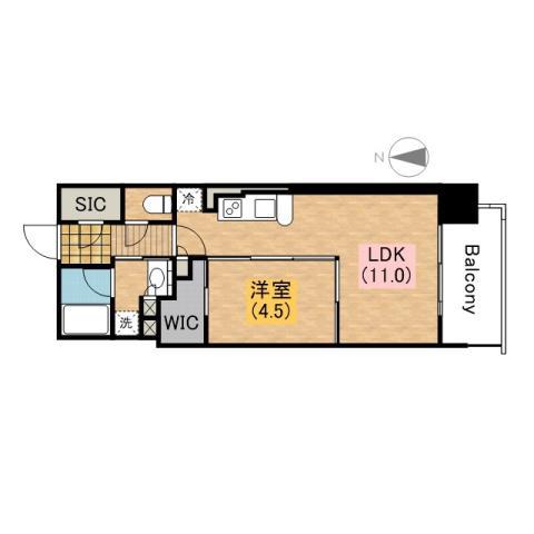 OPUS RESIDENCE SHINSAIBASHI SOUT(1LDK/7階)の間取り写真