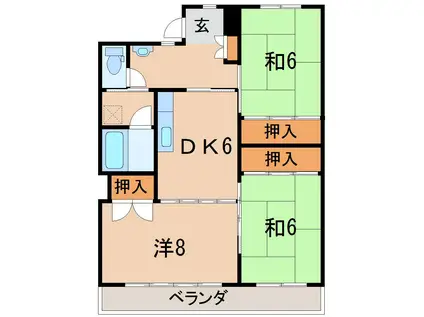 メゾン・ド・アミティ(3DK/1階)の間取り写真