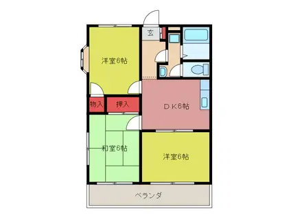 メゾン杉山(3DK/3階)の間取り写真