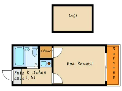 サングリーン(1K/1階)の間取り写真