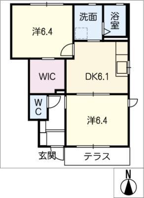 SUNFLOWER(2DK/1階)の間取り写真
