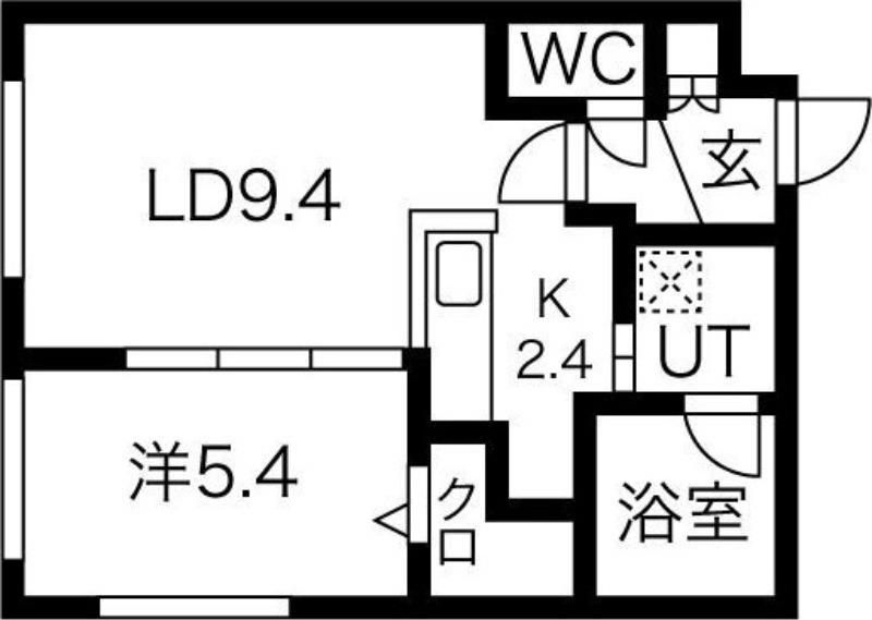 地下鉄東豊線 環状通東駅 徒歩2分 5階建 築2年(1LDK/4階)の間取り写真