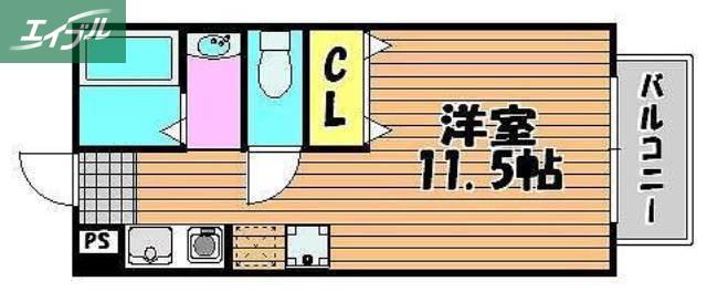 メゾン伊福町(1K/1階)の間取り写真