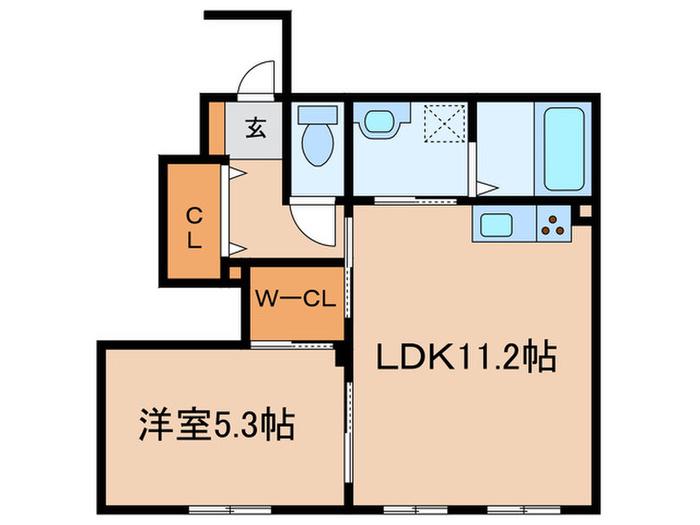 SUN LEONE(1LDK/1階)の間取り写真