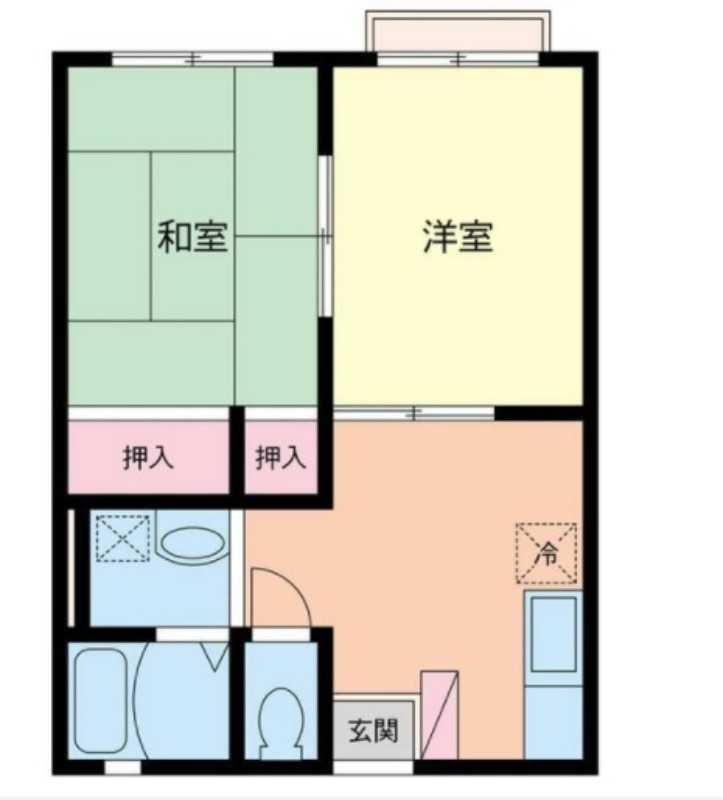 コーポレマーユ A(2DK/2階)の間取り写真