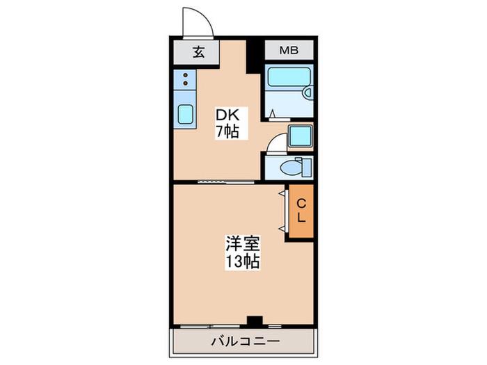 ニュー野村マンション(1DK/2階)の間取り写真