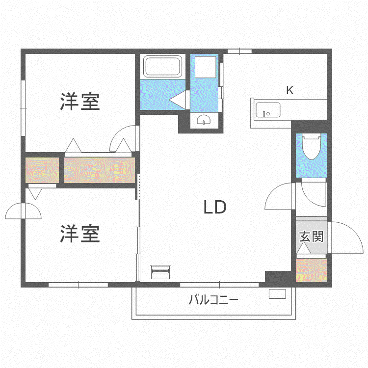 ハーベストS10(2LDK/3階)の間取り写真