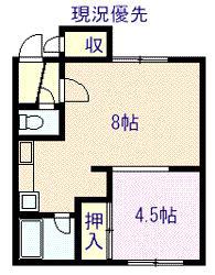エンジェルハウス(1LDK/1階)の間取り写真